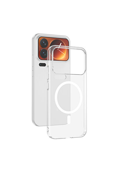 Coverzone Xiaomi 17 Pro Max ile uyumlu Şeffaf Kılıf MagSafe Uyumlu Güçlü Mıkn...