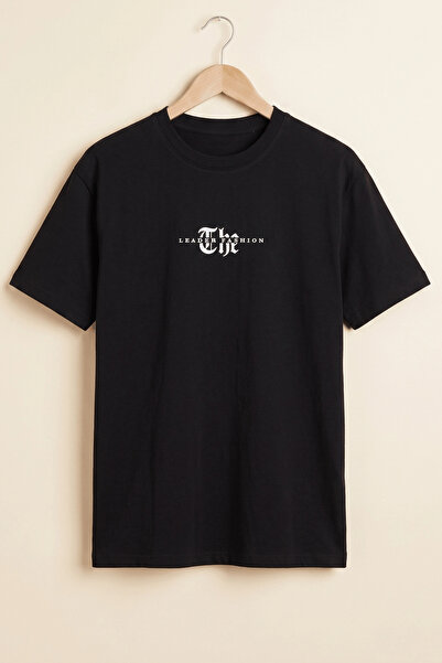 Edwox Tricou bărbătesc din bumbac cu imprimeu în relief, negru, Cd182