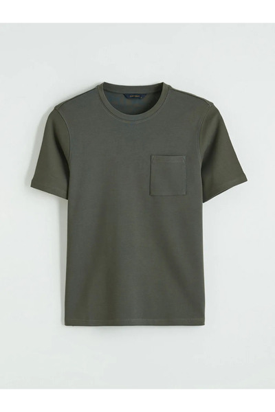 LC Waikiki Tricou pentru bărbați kaki cu guler rotund
