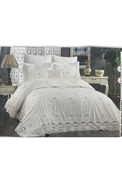 Capital Home DANTELLİ ÇİFT KİŞİLİK YATAK ÖRTÜSÜ 4.PARÇA