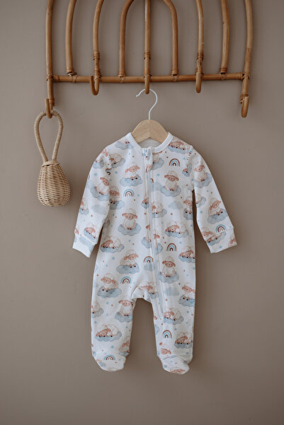 İpek Studio %100 Pamuk Patikli Bebek Tulumu - Cute Baby Lamb