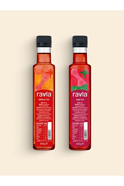 Ravla 2'li Ürün - Hibiskus Özü 340g / Vişne Özü 340g