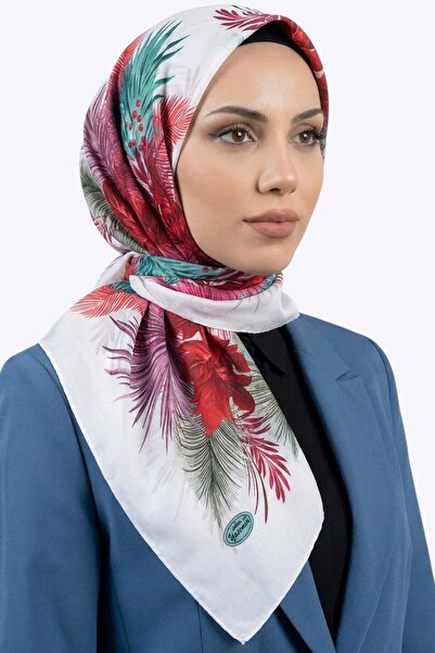 hadiora Women's White Red Floral Patterned Stitched Writing