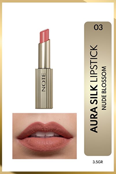 NOTE Aura Silk Lipstick 03 Nude Blossom Kremsi Yarı Parlak Ruj - Nude