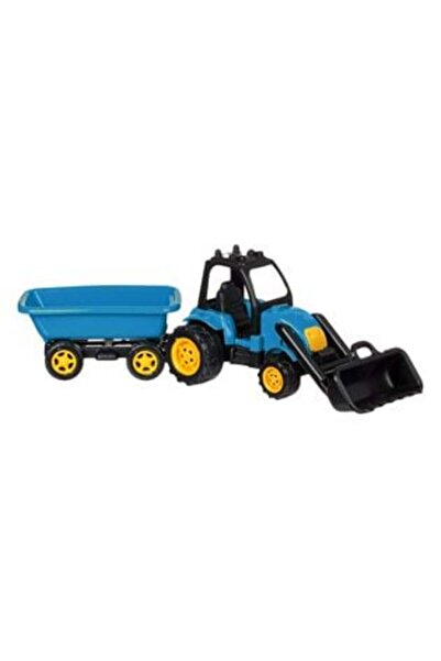 SHOPIENS Tractor verde cu excavator și remorcă 60 cm