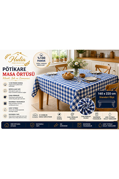 Altıntaş soft Tablecloth Gingham 160*220 cm Size 100% Cotton 6-8 People Picni...