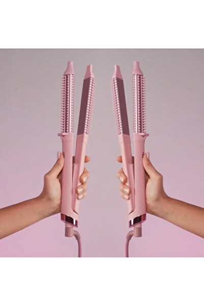 Clara Dual Slim Hair Straightener Brush 2-in-1 Candy Pink | Electric Straightening Brush & Slim Styling Tool