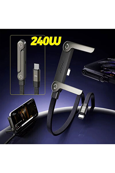 wiks 240W Ultra Hızlı Şarj USB-C Kablo Type-C Kablo – Katlanabilir Telefon St...