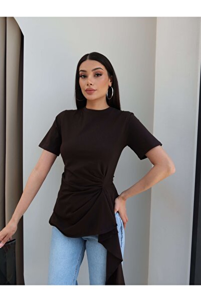 ESRAHELVACI Asymmetrical Draped Tshirt
