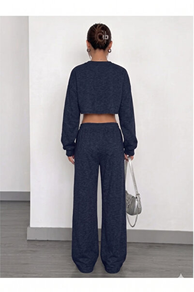 CAONNES Women's Sweatpants Navy Blue - Waist-Tied, Suitable for Daily Use, Comfortable Fit, Washable Fabric