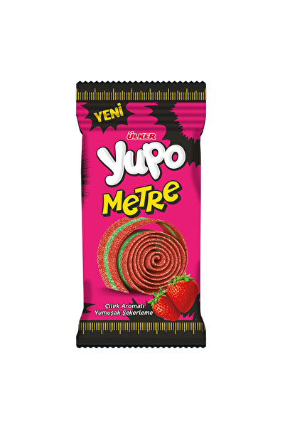 Ülker YUPO Metre - Çilek Aromalı Yumuşak Şekerleme - 50 gram - 12 Adet