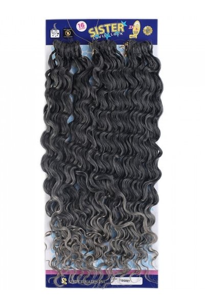 SÇ PERUK Sister afro wave hair - black grey ombre t1b grey