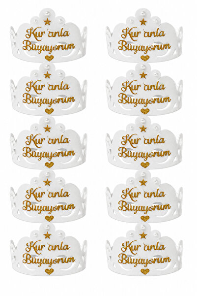 Aydede Oyunevi Kuran Tacı Keçe 10 Adet Kuran Okuyorum Kurana Geçme Tacı