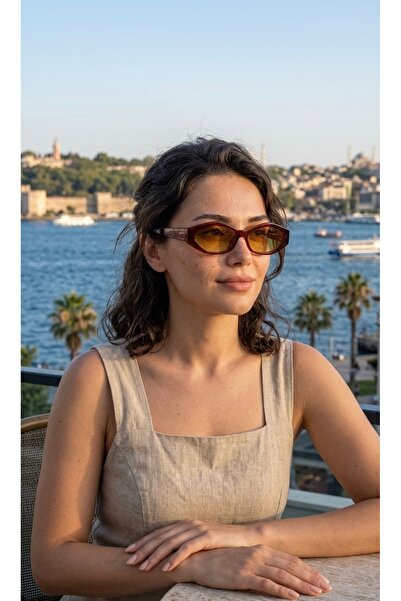 SADEN نظارة شمسية Elara Retro بإطار أسود مستطيل الشكل، موديل للجنسين مع حماية...