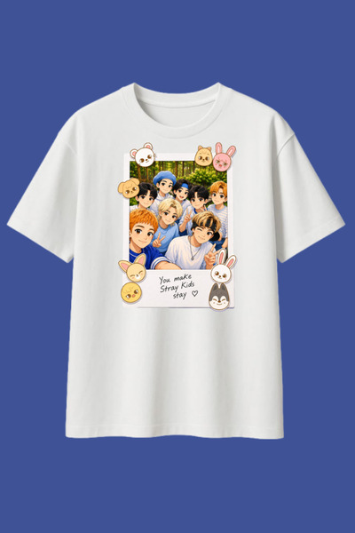 barsdepo Tricou Stray Kids cu imprimeu , supradimensionat Tricou alb unisex p...