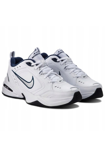 Nike , Pantofi Air Monarch IV din piele si piele ecologica pentru fitness, Alb, Albastru, 10