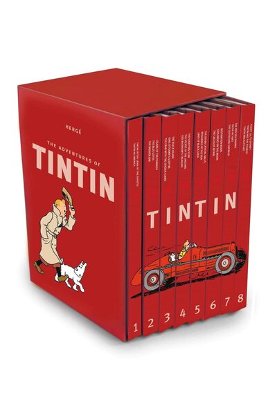 Egmont Books Uk مجموعة كتب تينتين - حمراء (مجموعة من 8 كتب)
