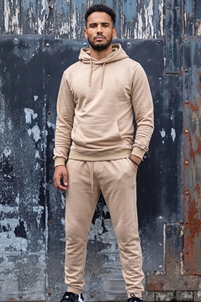 EXCLUSIVE STYLE Cotton tracksuit with Embroidered logo - PRiMal BEIGE