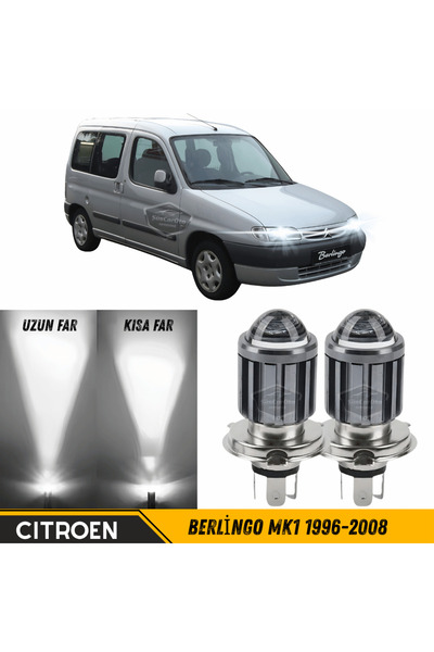 ŞüsCarOto Aksesuar Citroen Berlingo Mk1 1996-2008 Mercekli Far Ampulü Led Xen...