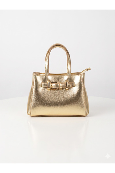 H&D COLLECTİON Mini Belt Detailed Long Strap Women's Hand and Crossbody Bag En 20 Boy 15 cm