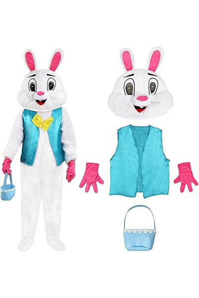 Global Dünya Gümrük Yetişkin Paskalya Tavşanı Animasyon ve Maskot Kostümü Mav...