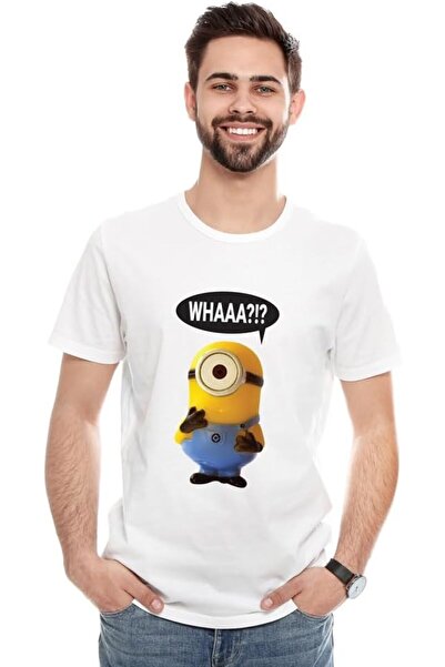 not تي شيرت للرجال والنساء |   تصميم مطبوع على شكل المينيونز (WhAA??) للزوجين...