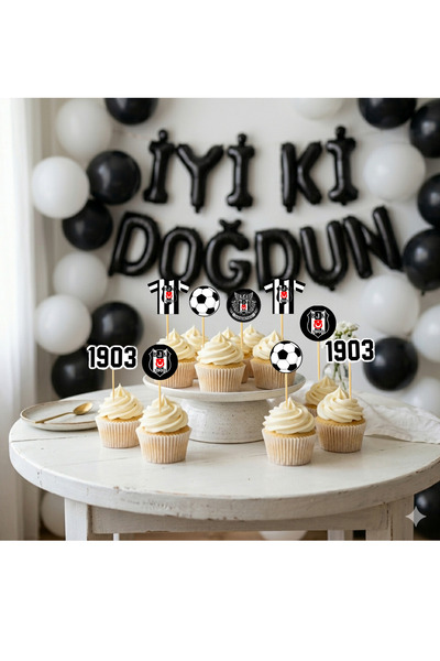 Ays Bridal Beşiktaş Temalı cupcake kürdanı
