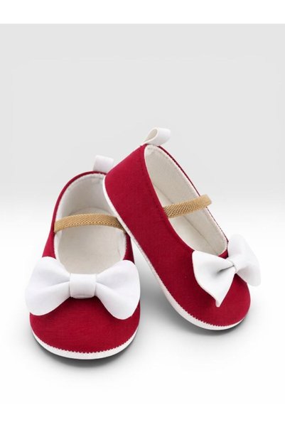 Che Sara Baby First Step Shoes Fabric Orthopedic Non-Slip Bottom Sole with Bow and Velcro Tape Zest Model