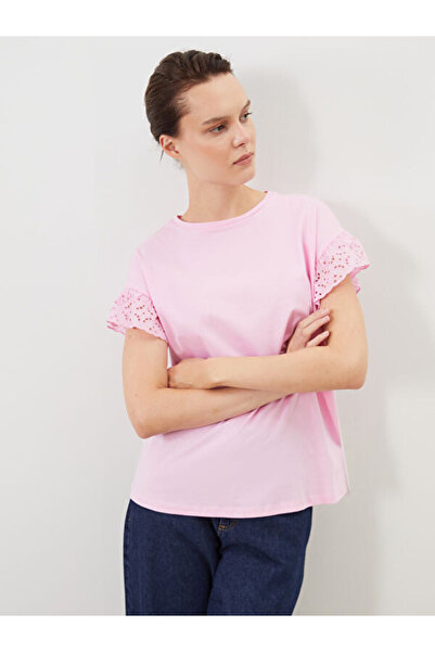 LC Waikiki Crew Neck Lace Detailed Blouse