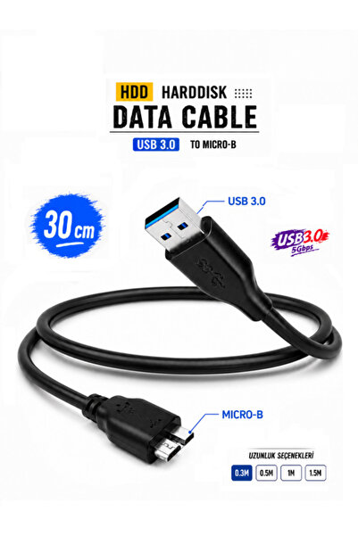 Vwin USB 3.0 Taşınabilir HDD Harddisk Hard Disk Veri Kablosu, Micro Usb-B, 5 ...