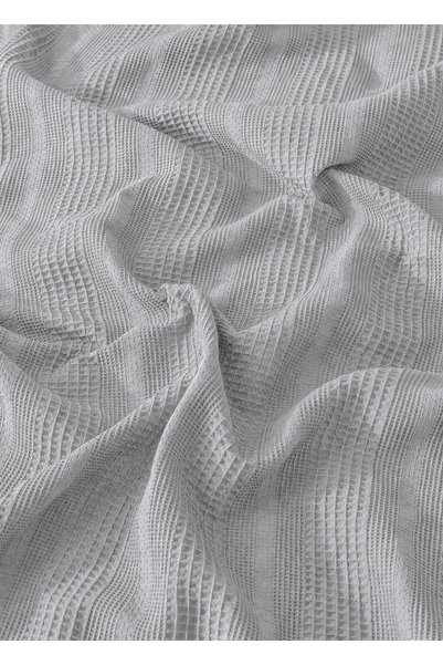 vanillasoft Vanilla Soft Double 100% Cotton Pique Gray Bedspread 200X220Cm Waffle Bedspreed