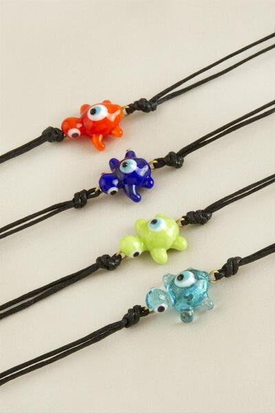 ZERO LAND Ilkeshop Turtle (21803) Glass Bracelet-Colorful