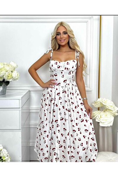 MAXORA SHOP Rochie damă cu corset, nasturi și bretele, design elegant