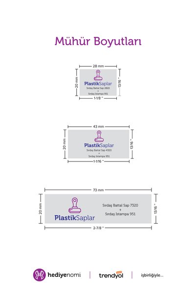 HEDİYENOMİ Mühürmarket > Plastic Handle Packaging Marking Seal - Packaging Seal - Small Size > Mmpsapkb