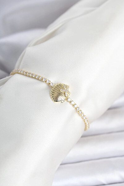 Eco Lounge Brass Gold Color Sea Shell Model Waterway Women's Bracelet