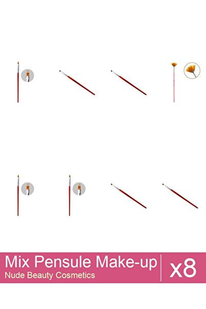 Makeup Set Mix 8 products Makeup Brushes: Cat's Tongue Gel Brush - No.2, Cat'...