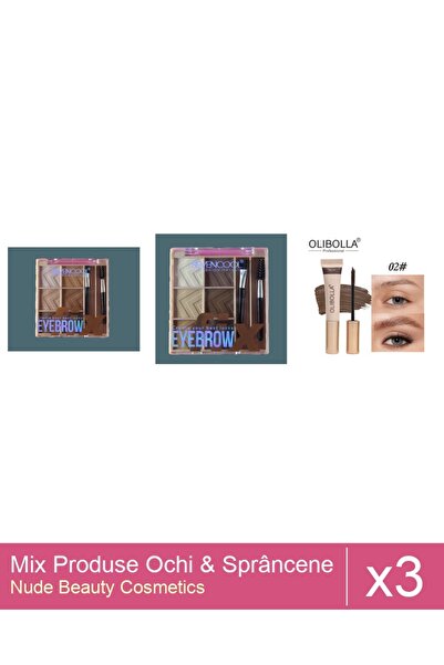 Makeup Set Mix 3 produse Rimel Sprancene: Fard de sprancene SevenCool, Nr 3, ...
