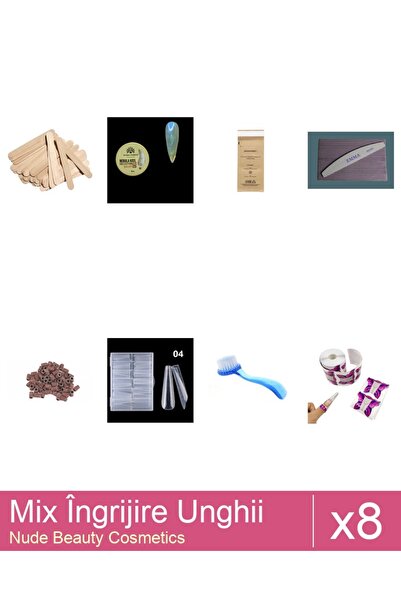 Makeup Set Mix 8 produse Ingrijire Unghii: Perie unghii cu capac pentru depra...