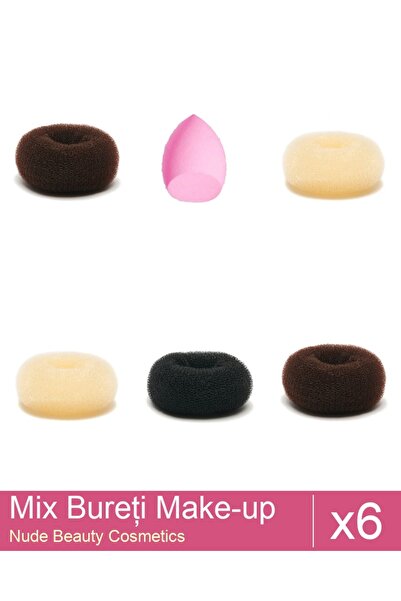 Makeup Set Mix 6 produse Bureti: Burete coc blond - 9 cm diametru, Burete coc...