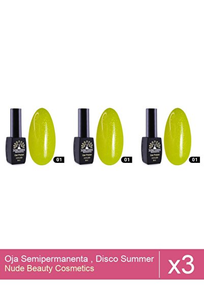 Makeup Set 3x Oja Semipermanenta , Disco Summer , 01 , 8 ml