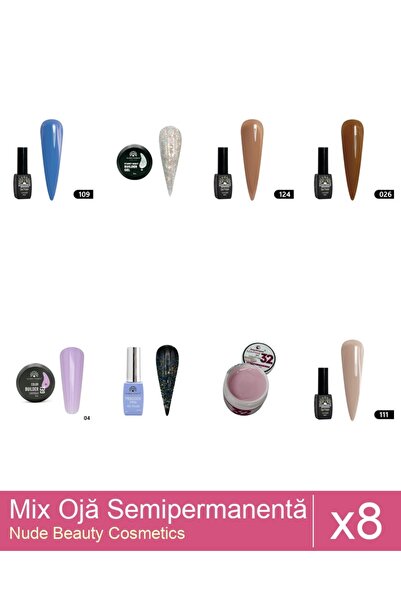 Makeup Set Mix 8 produse Nail Oja: Global Fashion - Color Builder Gel UV 15g,...