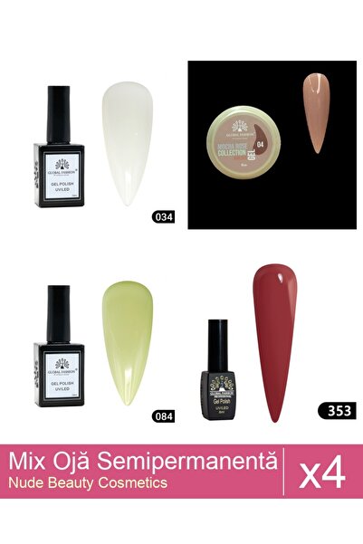 Makeup Set Mix 4 produse Nail Oja: Oja semipermanenta BLACK ELITE, Global Fas...