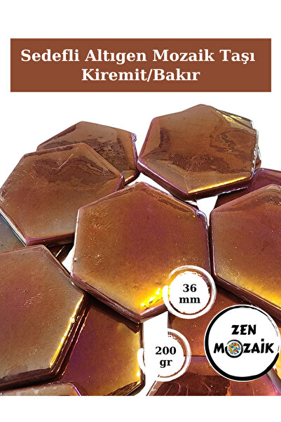 Zen Mozaik Sanatsal Mozaik Çalışmalarınız için Sedefli Altıgen Cam Mozaik Taş...