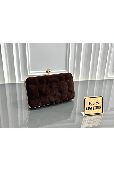 çkn sedat çakan çanta & fular & aksesuar Genuine Suede Leather Women's Clutch...