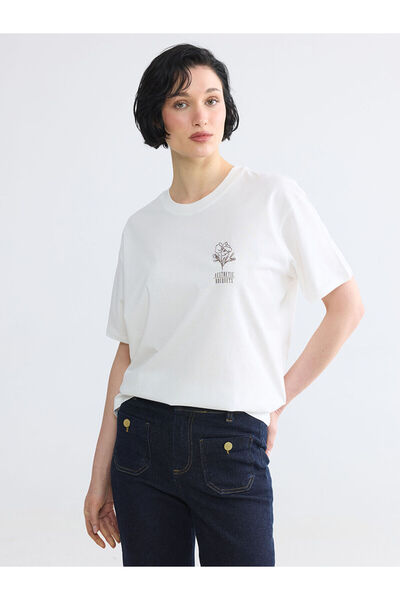 LC Waikiki Peak New Season Printed 100% Cotton Women's T-Shirt