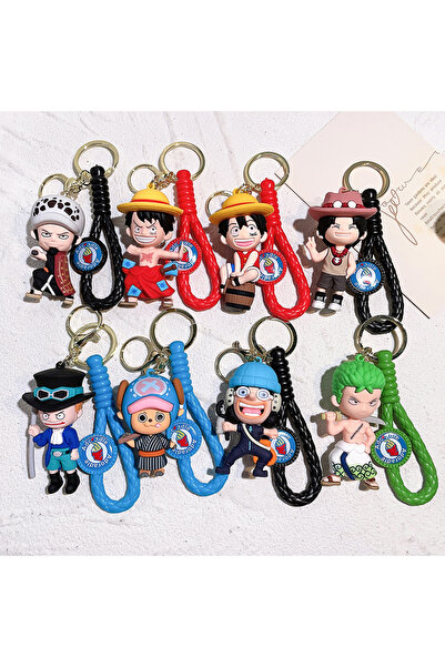 Choice Bandai 8pcs 1/8pcs One Piece Braided Wrist Strap 3D Silicone Keychain ...