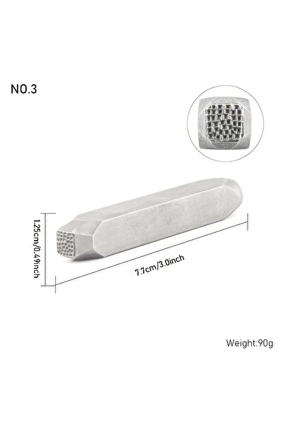 Choice4 1pc-square 3 Steel Jewelry Stamps Wave and Line Texture Punch Set for...