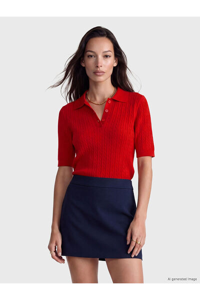 LC Waikiki Nevavm Women's Polo Collar Knitwear Sweater with a Difference
