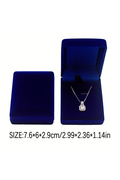 choice2 Blue blue interior Necklace,Jewelry Box,Velvet Interior,Bracelet and ...