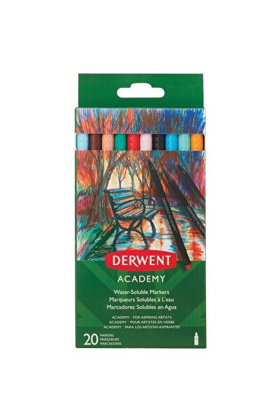 Derwent Academy water-based markers, 20 pcs/set, various colors